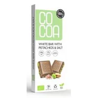 Czekolada - Cocoa Tabliczka biała z pistacjami i solą 60% mniej cukru 40 g Bio - miniaturka - grafika 1