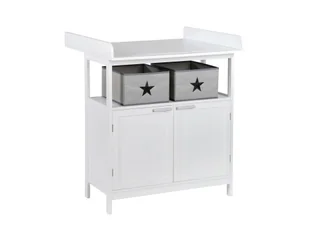 Roba Komoda do przewijania „Hamburg” z nakładką do przewijania 2 drzwi Biały - Komody dla dzieci - miniaturka - grafika 1