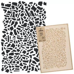 Nakleo szablon malarski wielokrotny // WOOD  TIMBER TERRAZZO  LASTRYKO - MEDIUM (45x65cm) - Szablony malarskie - miniaturka - grafika 2