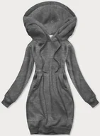 Bluzy damskie - DŁUGA BLUZA DRESOWA CIEMNOSZARA (YS10005-5) - J.STYLE - miniaturka - grafika 1