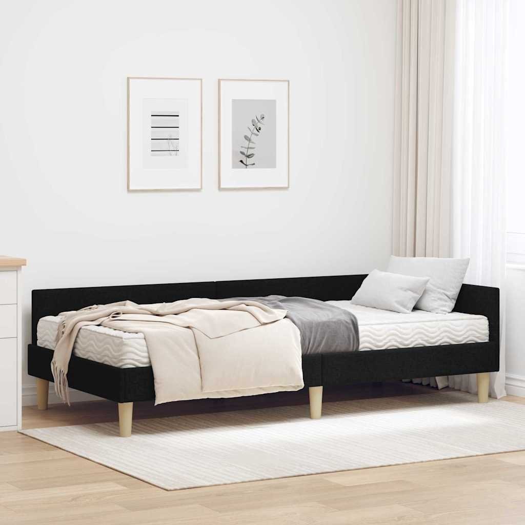 vidaXL Rama Łóżka Narożnego z Materacem Inny 2 pcs Zielony tkanina