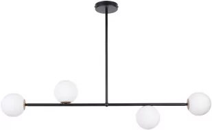 Sigma czarny żyrandol na 4 żarówki 33188 GAMA lampa sufitowa do jadalni nad stół klosze białe kule 33188 - Lampy sufitowe - miniaturka - grafika 1