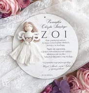 Pamiątka Chrztu Świętego - ANIOŁ tabliczka kartka na chrzest pamiątka chrzest święty dziewczyn - miniaturka - grafika 1