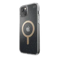 Etui i futerały do telefonów - Speck Presidio Perfect-Clear with Glitter + MagSafe - Etui iPhone 14 Plus z powłoką MICROBAN (Clear / Gold Glitter) - miniaturka - grafika 1