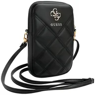 Etui i futerały do telefonów - Guess torebka Zip Quilted 4G Czarny - miniaturka - grafika 1