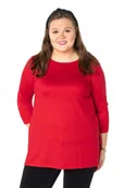 Bluzki damskie - Duża Długa Bluzka Damska Tunika Oversize 177-4 4XL - miniaturka - grafika 1