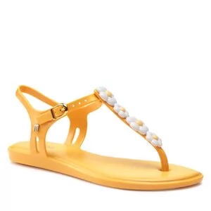 Klapki i japonki damskie - Japonki Melissa - Solar Spring Ad 33816 Yellow/White AL232 - grafika 1