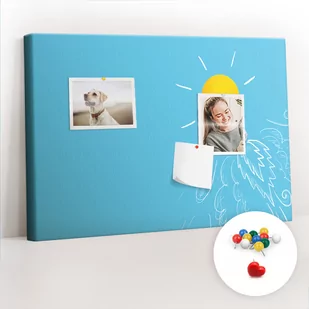 Szkolna Tablica korkowa 60x40 cm, Kolorowe Pinezki, wzór Żarówka rysunek - Tablice i flipcharty - miniaturka - grafika 1