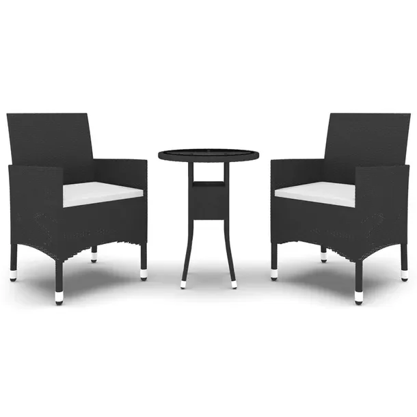 Zestaw Ogrodowy z Polirattanu: Stół (60x75cm) i 2 Krzesła (52x57x84cm),