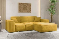 Narożniki - Sofa w kształcie L SIENA narożnik tkanina Poso żółty prawy - miniaturka - grafika 1