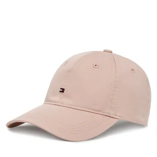 Czapka z daszkiem Tommy Hilfiger Essential Flag Soft Cap AW0AW17632 Różowy - Czapki damskie - miniaturka - grafika 1