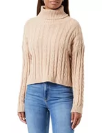 Swetry damskie - Libbi Damski sweter z golfem akryl beżowy rozmiar M/L, beżowy, M - miniaturka - grafika 1