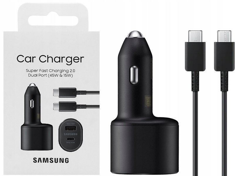 ORYGINALNA ŁADOWARKA SAMOCHODOWA SAMSUNG S23 S24 60W (45W + 15W) + KABEL C