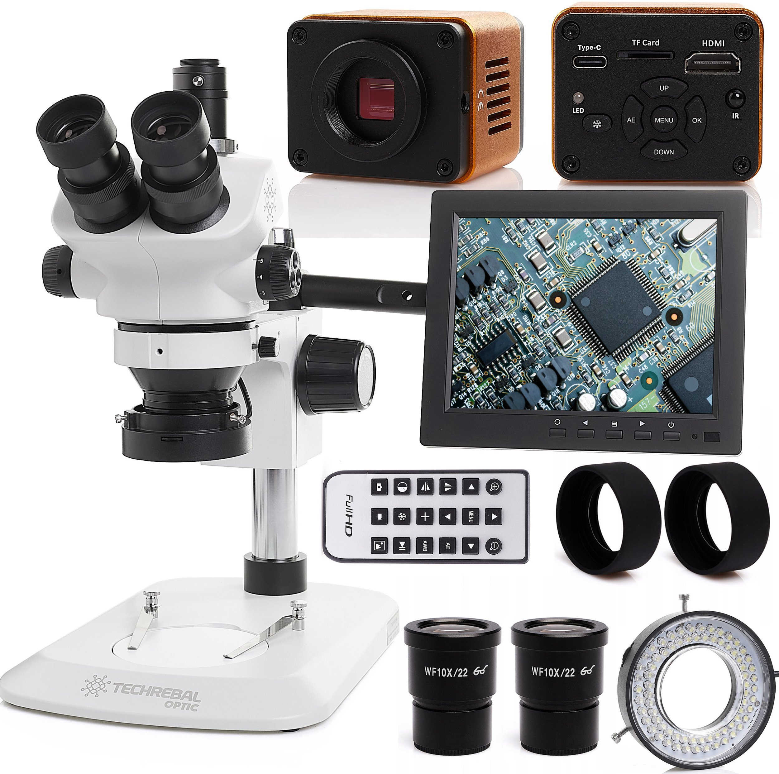 Mikroskop Techrebal Mikroskop stereoskopowy trinokularowy Techrebal 10XT zestaw 1