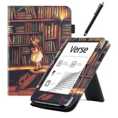 Etui do czytników e-book - etui do Pocketbook Verse / Verse Pro - SKÓRZANE GRAFIKA + RYSIK - miniaturka - grafika 1