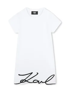 Karl Lagerfeld Kids Sukienka codzienna Z30454 D Biały Regular Fit - Sukienki i spódniczki dla dziewczynek - miniaturka - grafika 1