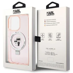 Karl Lagerfeld KLHMP15LHMRSKCP iPhone 15 Pro 6.1" różowy/pink hardcase Ring Stand Karl&Choupettte MagSafe - Etui i futerały do telefonów - miniaturka - grafika 8