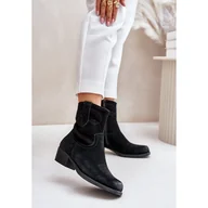 Botki damskie - Botki kowbojki damskie Sergio Leone Black czarne - miniaturka - grafika 1