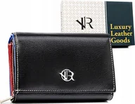 Portfele - Rovicky Skórzany portfel damski na zatrzask - Rovicky NoSize - miniaturka - grafika 1