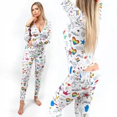 Piżamy damskie - PIŻAMA Bosti Z KLAPKĄ TĘCZOWA LGBT PRIDE 301 XL - miniaturka - grafika 1