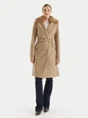 Płaszcze damskie - Guess Płaszcz przejściowy W5BL25 W2672 Brązowy Regular Fit - miniaturka - grafika 1