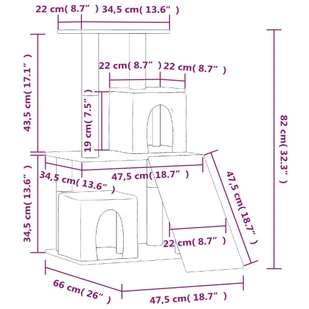 Drapak dla kota z sizalowymi słupkami, kremowy, 82 cm Lumarko! - Drapaki dla kotów - miniaturka - grafika 8