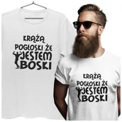 Walentynki - KOSZULKA NA WALENTYNKI PREZENT DLA CHŁOPAKA KRĄŻĄ POGŁOSKI ŻE JESTEM BOSKI - miniaturka - grafika 1