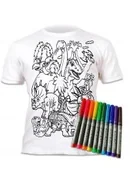 Zabawki kreatywne - Koszulka do wielokrotnego kolorowania Dinozaur 5-6 - miniaturka - grafika 1