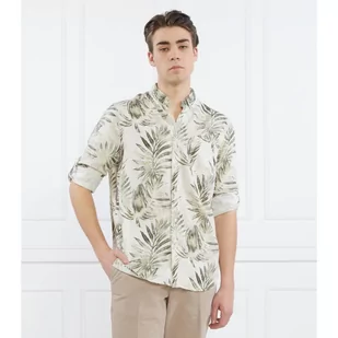 GUESS Lniana koszula | Regular Fit - Koszule męskie - miniaturka - grafika 1