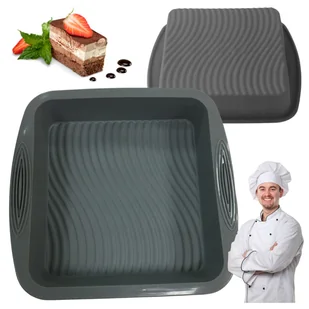 Forma do Pieczenia Ciast Wypieków SILIKONOWA Foremka Uniwersalna Szara - Formy do ciast - miniaturka - grafika 1
