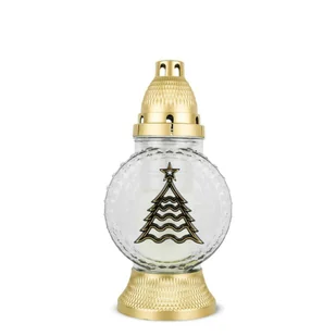Znicz Świąteczny Choinka 25 cm Złoty DP753 Znicz Szklany Boże Narodzenie z Aplikacją z Wkładem - Lampiony i znicze Znicz Świąteczny Choinka 25 cm Złoty DP753 Znicz Szklany Boże Narodzenie z Aplikacją z Wkładem - Lampiony i znicze - miniaturka - grafika 1