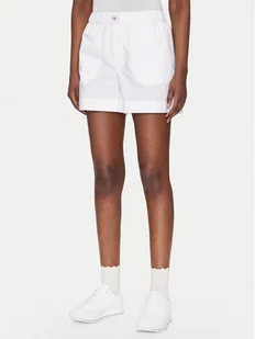 Calvin Klein Jeans Szorty materiałowe J20J225218 Biały Relaxed Fit - Spodnie sportowe damskie - miniaturka - grafika 1