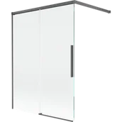 Parawany nawannowe - Mexen Rox parawan nawannowy 2-skrzydłowy rozsuwany 120 x 150 cm, transparent, gun gray szczotkowany - 8C9-100-003-66-00 - miniaturka - grafika 1