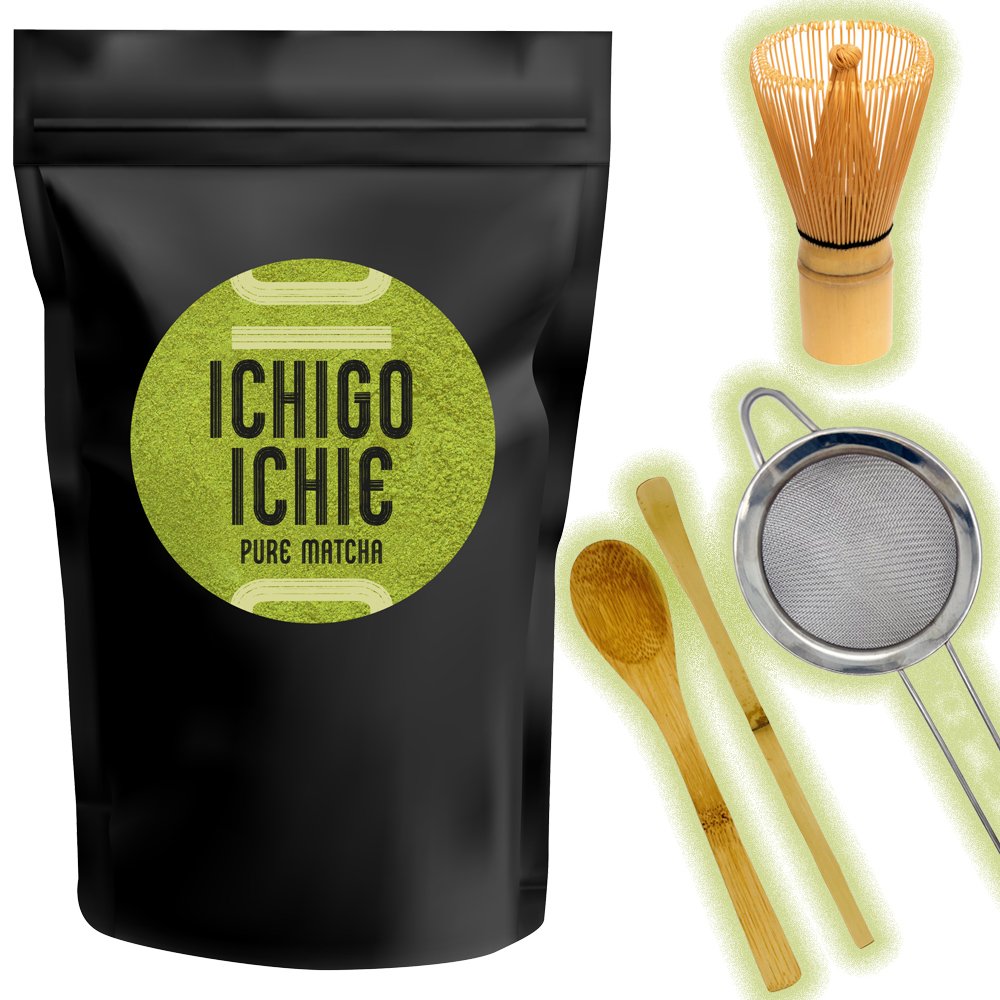 Ichigo Ichie Matcha Premium 100g zestaw prezentowy 4 akcesoria i matcha!
