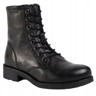 Botki damskie - GEOX BOTKI DAMSKIE CZARNE ZA KOSTKĘ ZE SKÓRY 38 J3A - miniaturka - grafika 1