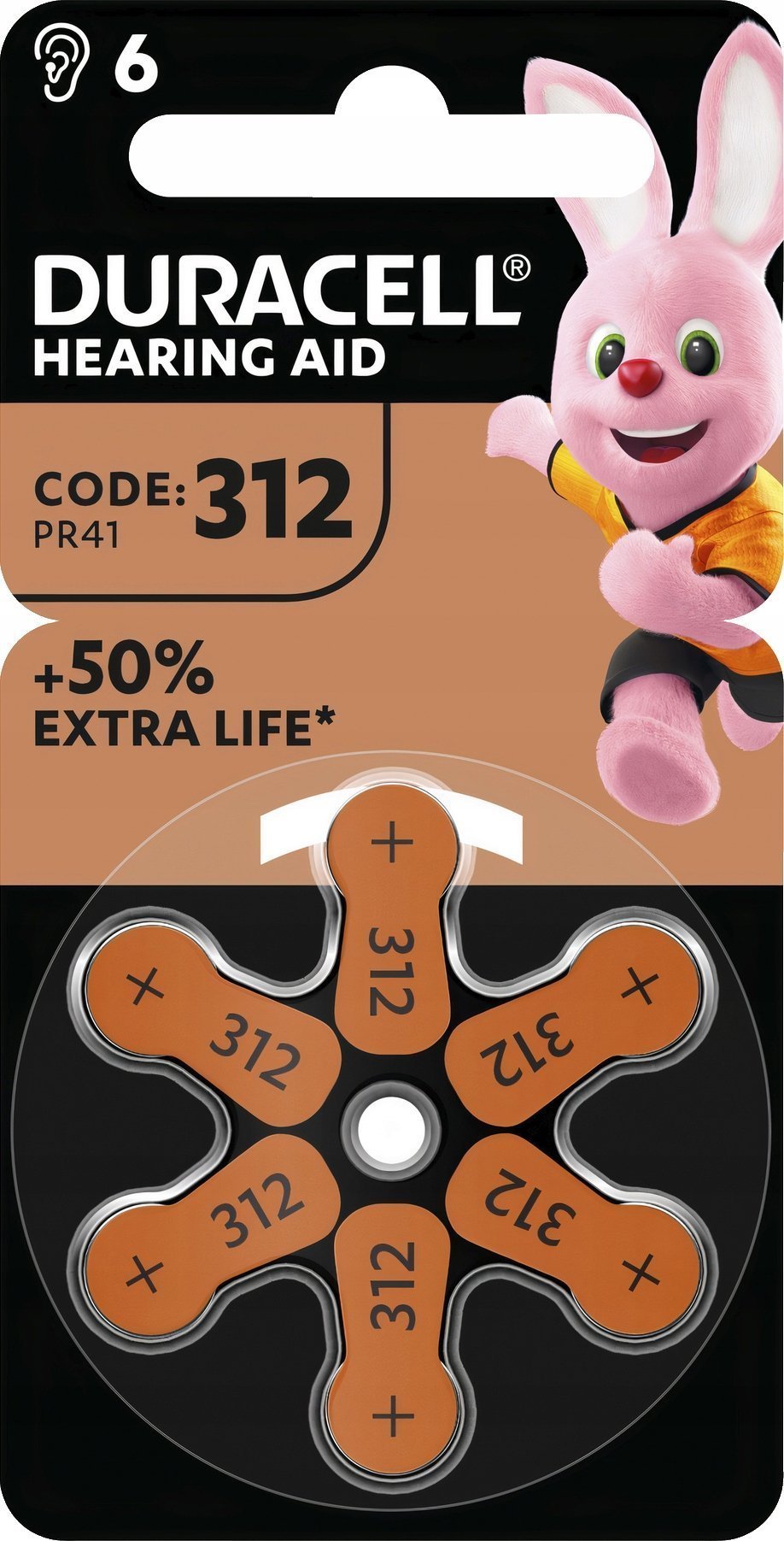 Duracell Duracell Batterie Hörgeräte EasyTab 312 PR41 NEU 6St.