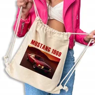 Plecaki worki - Worek Plecak Beżowy Bawełniany MUSTANG 1969 Hell Trylogia Książka Wzory - miniaturka - grafika 1