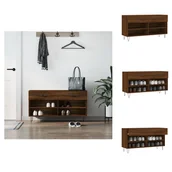 Szafki na buty - vidaXL Ławka na buty dąb brązowy 102x35x55 cm materiał drewnopochodny - Stojaki i szafki na buty - miniaturka - grafika 1