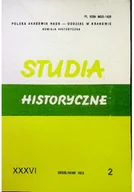 Historia świata - Studia Historyczne Rok XXXVI Zeszyt 2 - miniaturka - grafika 1