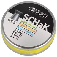 Amunicja do wiatrówek - JSB - Śrut do wiatrówki SCHaK Middle Weight - 4.5 mm - 0.520g - 500 szt. - 001045-500-YELLOW - miniaturka - grafika 1