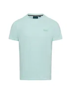 Koszulki męskie - Superdry T-shirt męski Mężczyźni Bawełna niebieski marmurkowy, S - miniaturka - grafika 1