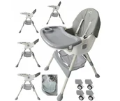 Krzesełka do karmienia - SKŁADANE KRZESEŁKO DO KARMIENIA 4w1 FOTELIK DLA DZIECI TACA RÓŻNE KOLORY - miniaturka - grafika 1