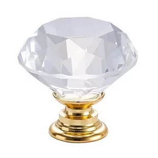 GAŁKA MEBLOWA KRYSZTAŁOWA ZŁOTA BRYLANT 30mm - Meble modułowe i akcesoria - miniaturka - grafika 1