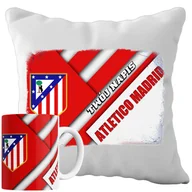 Gadżety dla niej i dla niego - Kubek Poduszka Atletico Madryt 330ml 40x40cm z Napisem Zestaw PIłkarski Napis - miniaturka - grafika 1