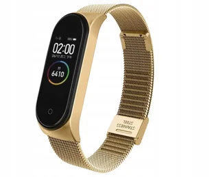 Bransoleta metalowa opaska do xiaomi mi band 3/4/5/6 zatrzask kolor złota - Akcesoria do smartwatchy - miniaturka - grafika 1
