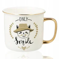Kubki - KUBEK RETRO Złoty Na Prezent Urodziny Słodkie Misie ONLY SMILE Wzory - miniaturka - grafika 1