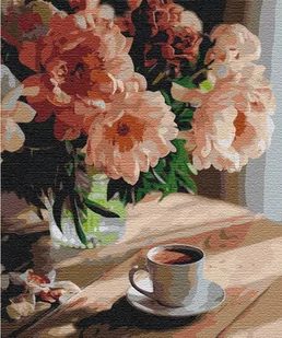Artnapi 40x50cm Zestaw Do Malowania Po Numerach - Kawa O Zapachu Piwonii Malowanie Po Numerach - Na Drewnianej Ramie - Malowanie po numerach - miniaturka - grafika 1