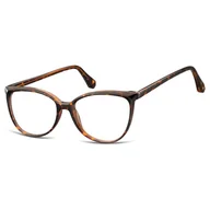 Okulary korekcyjne, oprawki, szkła - Okulary zerówki Kocie oczy oprawki korekcyjne medium AM67A panterka - miniaturka - grafika 1