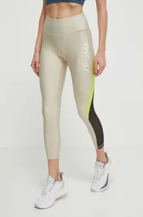 Puma legginsy treningowe Fit Eversculpt kolor beżowy z nadrukiem 524798 - Legginsy - miniaturka - grafika 1