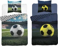 Pościel dla dzieci - Pościel bawełniana dziecięca świecąca 160x200 5546a piłka nożna fluo - miniaturka - grafika 1
